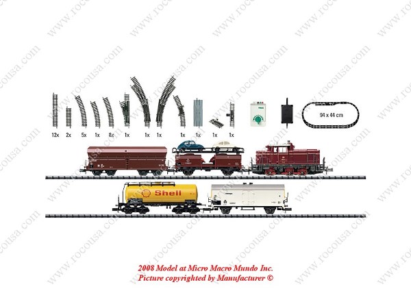 MiniTrix 11485 Transfer Freight Train Starter Set BR V60 DB