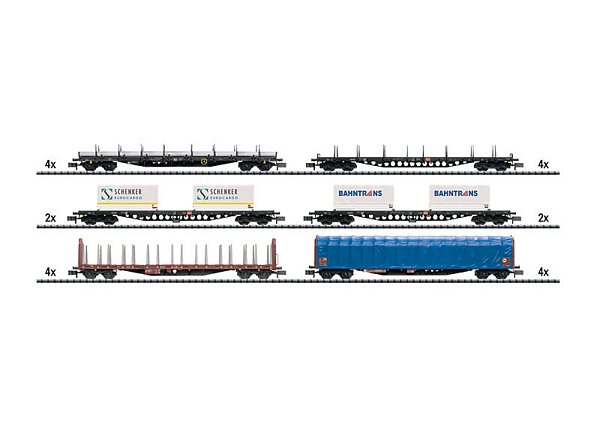 MiniTrix 15271 Display with 20 Modern Railroading Freight Cars