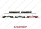 MiniTrix 15769 Display with 20 Schurzenwagen / Skirted Passenger Cars.