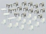 Faller 272441 24 garden chairs and 6 tables