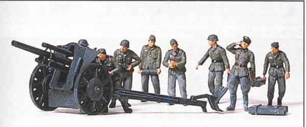 Preiser 16514 Light field howitzer105 cm leFH 18.In action.The German Reich 1939-45