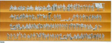 Preiser 79006 Passengers passers-by different groups of persons 125 unpainted miniature figures Kit.