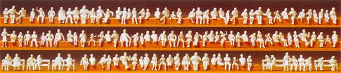 Preiser 79007 Seated persons. 120 unpainted miniature figures Kit.