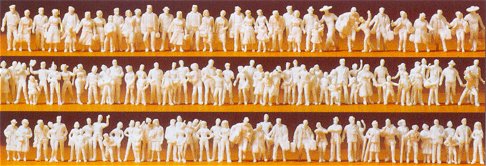 Preiser 79008 Passengerspassers-by 120 unpainted miniature figures Kit.