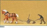 Preiser 30431 Farmer with ploughtwo horses