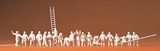 Preiser 79004 Firemen.20 unpainted miniature figures With accessories Kit.