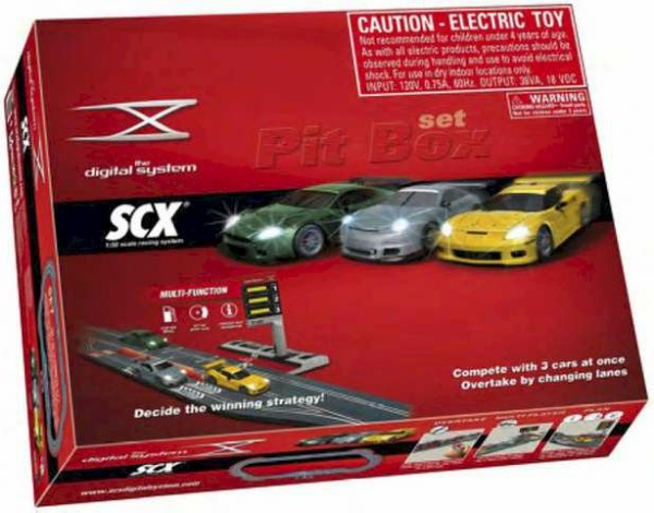 SCX Slot Cars 10180 DS Digital GT Pit Box Set.
