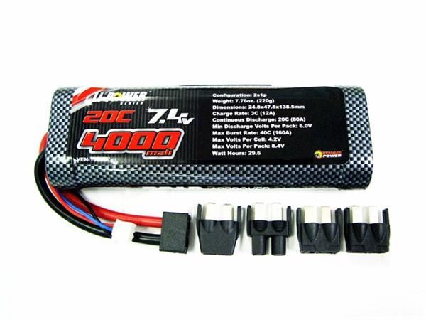 Venom 15085 LiPo 2S 2P 74V 4000mAh 25C R/C Car Universal